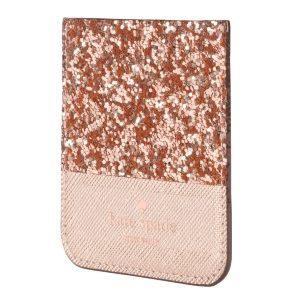 Kate Spade Rose Gold Glitter Sticker Pocket
